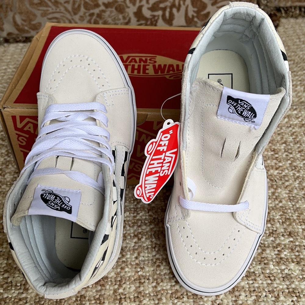 Vans Sk8-Hi Checker Flame Classic White Mens - Picture 12 of 16